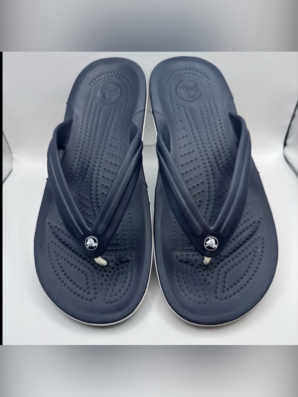 Crocs Navy Blue Flip Flop Thong Sandals Size 7M / 9W Unisex Summer Resort Pool